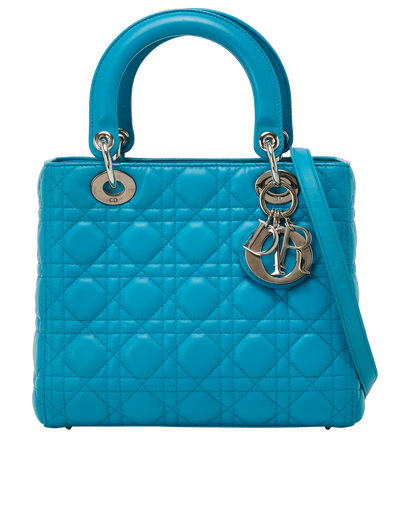 Lady Dior Medium, &pound;1,700, Handbags, Blue, Leather, Front view